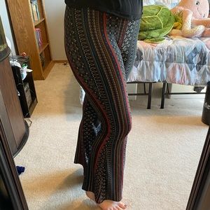 Patterned Flare Pants